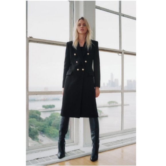 Zara Jackets & Blazers - Zara Wool Coat with Metallic Buttons